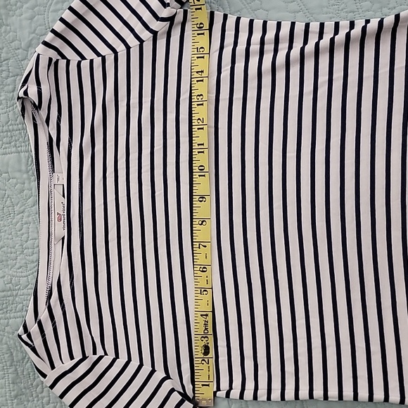 Vineyard Vines Navy and White Striped Long Sleeve Tee - Picture 6 of 10